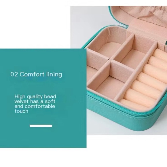 One Personalized Mint Blue Green Small Jewelry Box - Picture 4 of 5